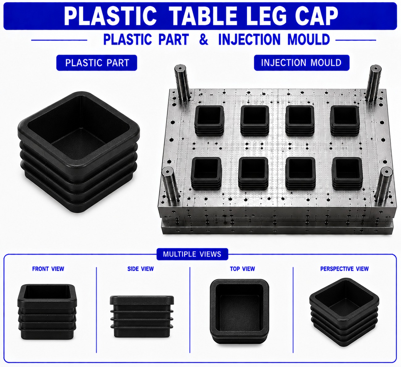 Plastic Table Leg Cap Mould and Moulding Service